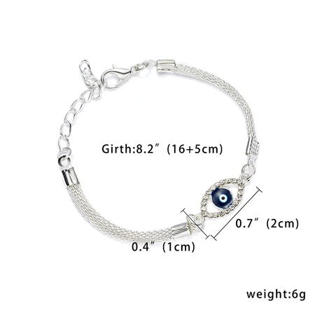Lucky Blue Crystal Eye Bracelets Handmade Evil Eyes Chain Adjustable Bracelet Lucky Jewelry Birthday Gift