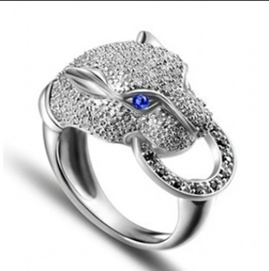 YaYI, модное женское Ювелирное кольцо, голова леопарда, CZ, серебряный цвет, обручальные кольца, свадебные кольца, вечерние кольца, подарок
