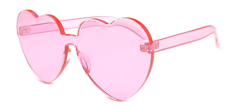 Samjune, женские солнцезащитные очки в форме сердца, карамельный цвет, без оправы, с прозрачными линзами, красные, розовые, желтые, UV400 - Цвет линз: C4