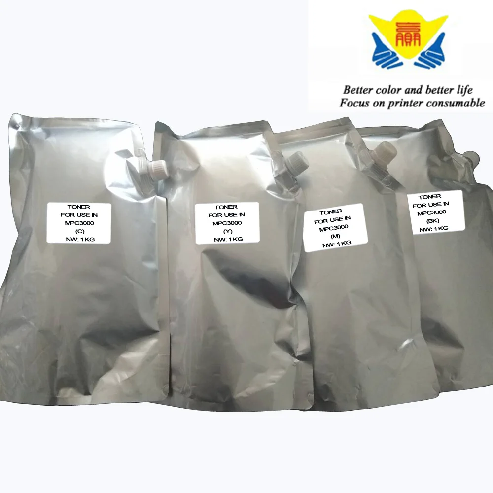 

JIANYINGCHEN compatible for Ricoh MPC3000 MPC3500 MPC2800 2200 (4bags/lot) 1kgper bag refill color toner powder free shipping