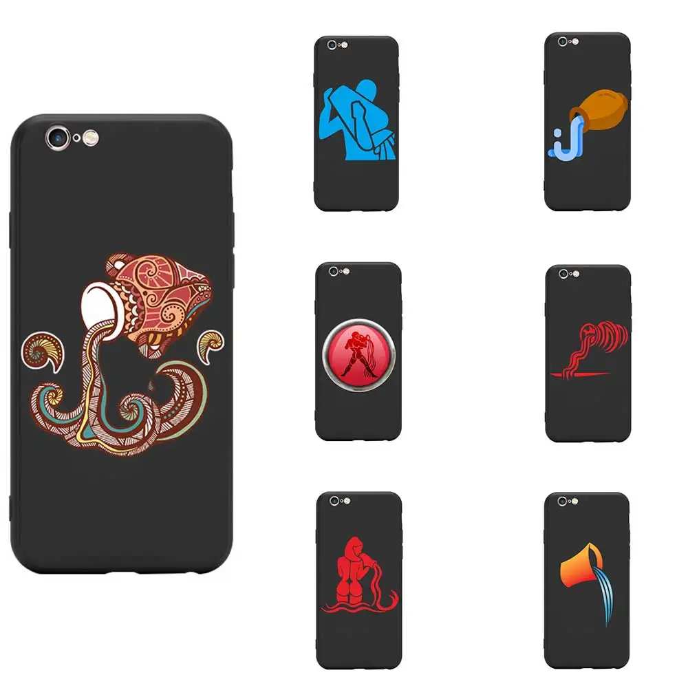 

Astrological Sign Zodiac Constellation Aquarius Water Carrier Theme Soft TPU Phone Case For iPhone 6/6s/7/7s/8s/X/XR/MAX Silicon