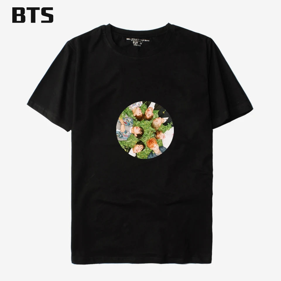 Bts изображение круглый футболка с принтом Для мужчин Повседневное мужской Для мужчин s футболка Для мужчин короткие модные хипстеры