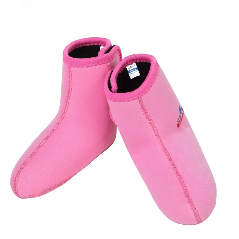 Dive& Sail 3 мм неопреновые носки для детей, детские Подводные носки, Нескользящие, утолщение подводное плавание - Цвет: Розовый