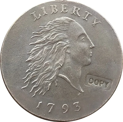 

wholesale 1793 CHAIN CENT COIN COPY 100% coper manufacturing silver-plated
