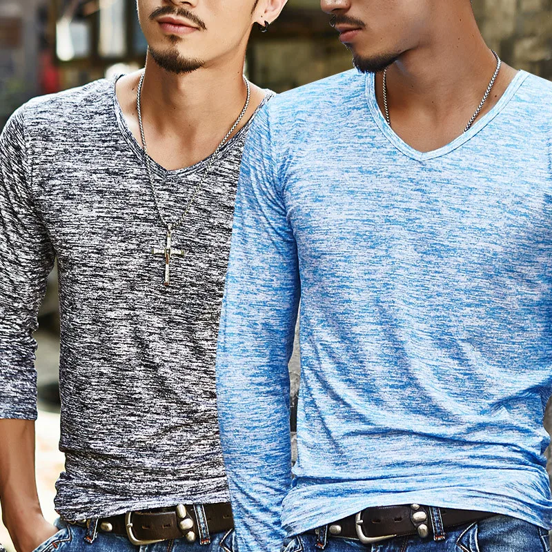 

Men 'S Fashion Casual Long Sleeve Linen Solid Color Shirt Breathable Tops T Shirt Tee 2019 Autumn men's Long Sleeve