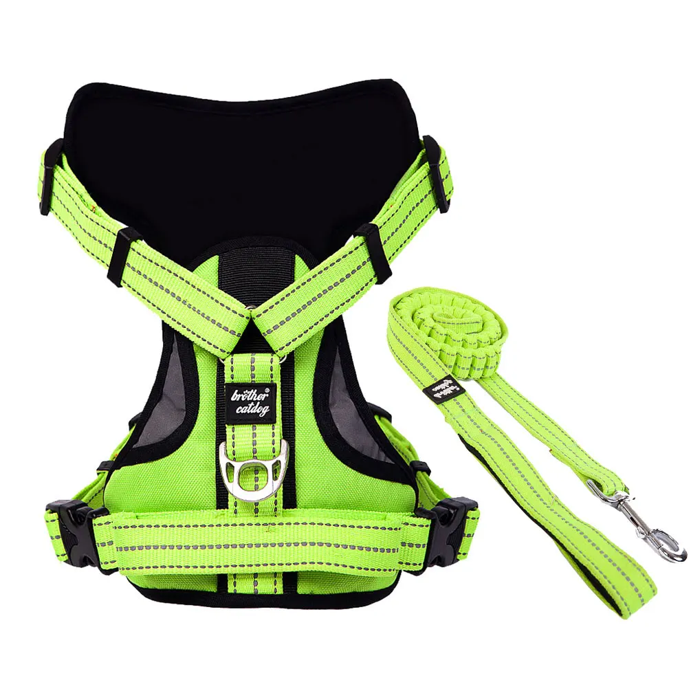 Small Medium Large Dog Reflective No Pull Harness Vest Buffer Leash Adjustable Control Handle Waterproof for Walking Jogging | Дом и сад