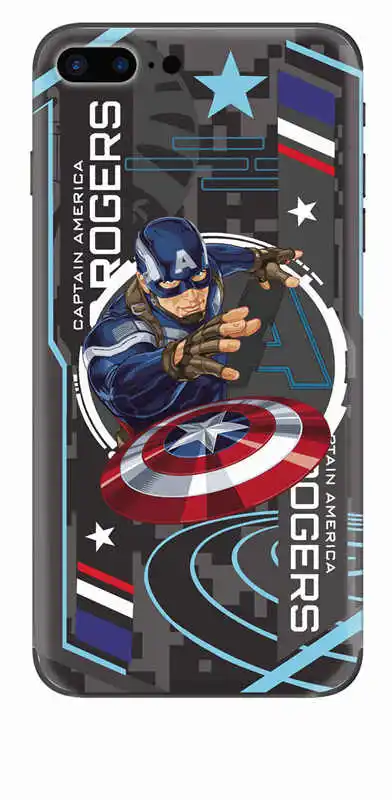 Модная наклейка для телефона с изображением Капитана Америки для iPhone 8, 7, Железного человека, задняя пленка для iPhone 7, 8 Plus, Противоударная наклейка