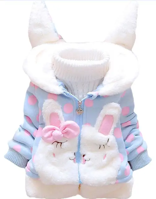 Childrenn Kids Rabbit Baby Girls Dot Jacket Coat Girl Bunny Outerwear