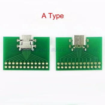 

25pcs/lot USB 3.1 TYPE C Connector Female socket 24P Test board with PCB board