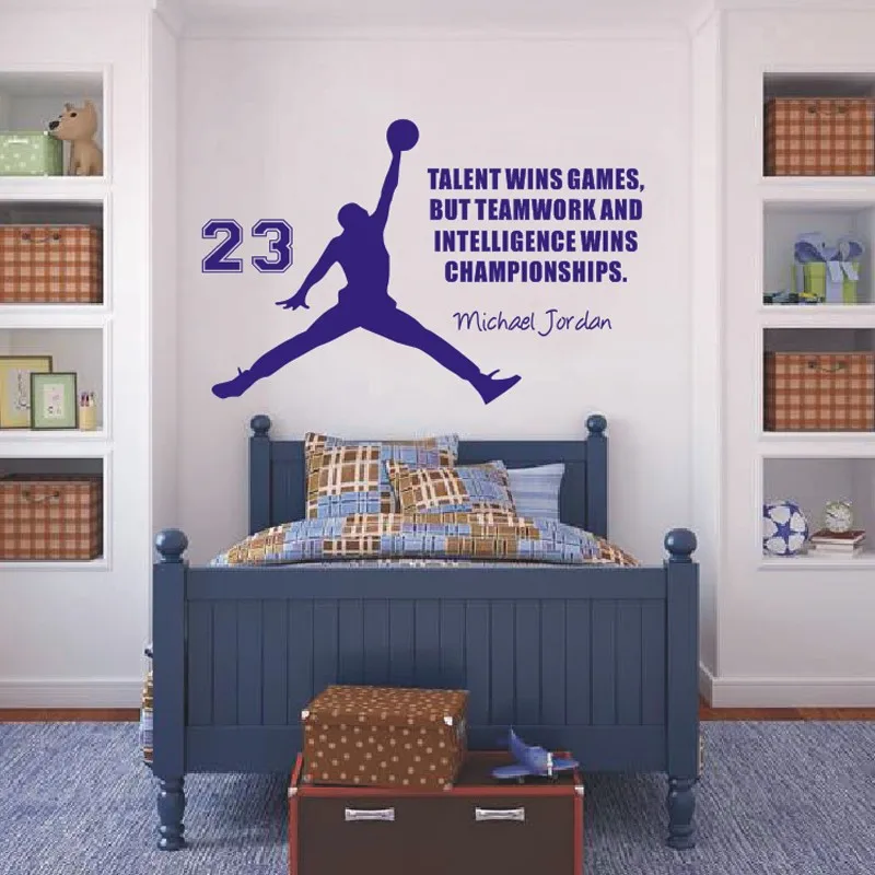 Michael Jordan Wall Quotes Inspirational TALENT WINS GAMES Vinyl Wall