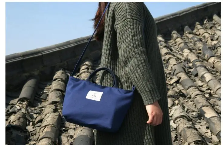 Einfache Feste Leinwand Kleine Handtasche Frauen Beige Teile khaki los Umhängetasche Farbe Frische Messenger schwarzes Blue Tasche dark 20 pEqwSUt