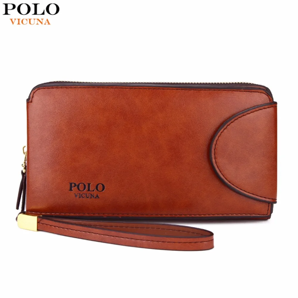 VICUNA POLO Hot Sell High capacity Business Leather Men Wallet With 16 Card Holders Burglarproof Large