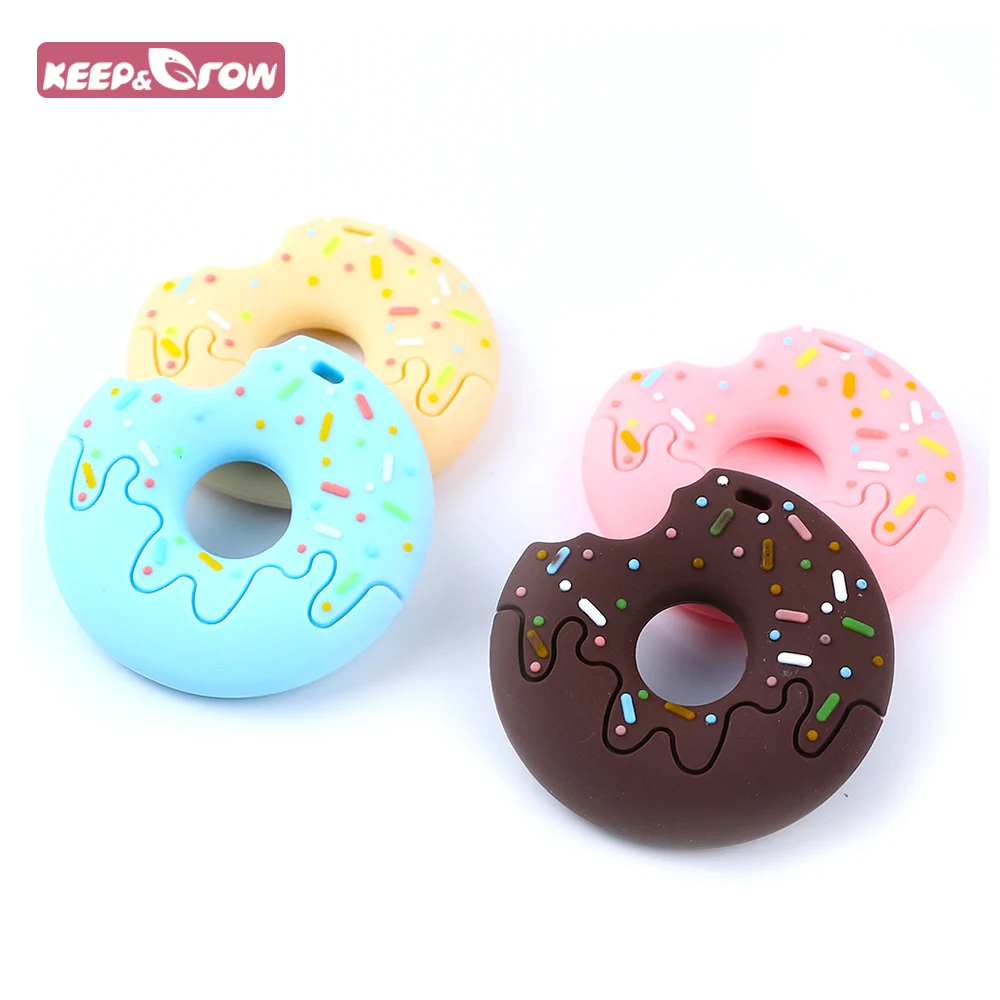 

Keep&Grow 1Pc Donuts Shaped Silicone Teethers BPA Free Baby Teething Beads Food Grade Baby Teether DIY Teething Jewelry Charm