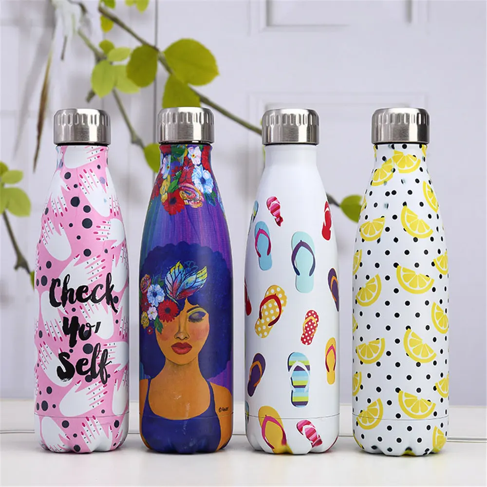 

Artistic Stainless Steel Bottle Colorful Tea Coffee Heat Cold Insulated Cup Leak-proof Water Bottle Straight Drink Cup