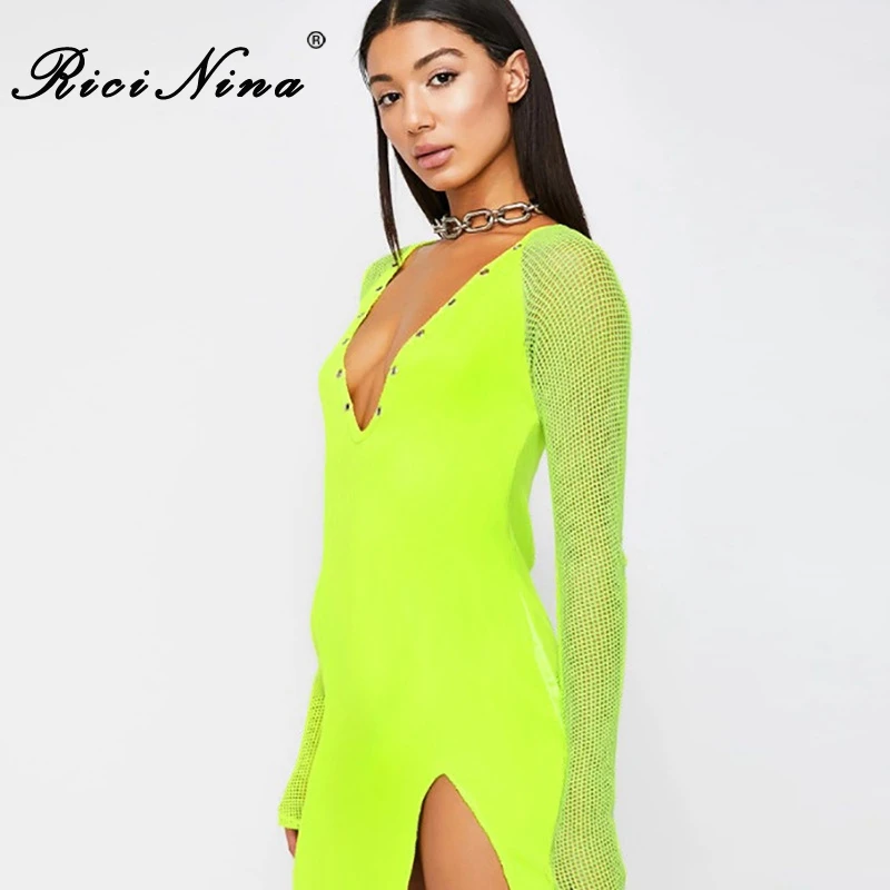 RICININA Fashion Women Dresses Woman Fashion Deep V Neck Long Sleeve Mesh Hollow Out Autumn Winter Dress Casual Mini Party Dress RICININA Fashion Women Dresses Woman Fashion Deep V Neck Long Sleeve Mesh Hollow Out Autumn Winter Dress Casual Mini Party Dress