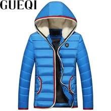 GUEQI Fur Hooded Men Warm Parkas Plus Size M-3XL Red Patchwork Design Man Winter Fashion Black Jackets Casual Outerwear
