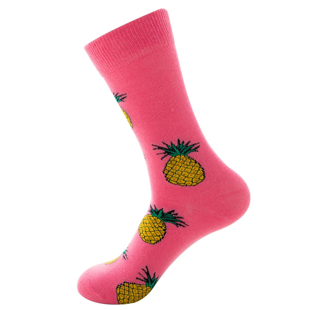 Новые модные мужские носки унисекс высокого качества, женские носки из чесаного хлопка с забавными животными и фруктами, мужские носки большого размера - Цвет: NO14