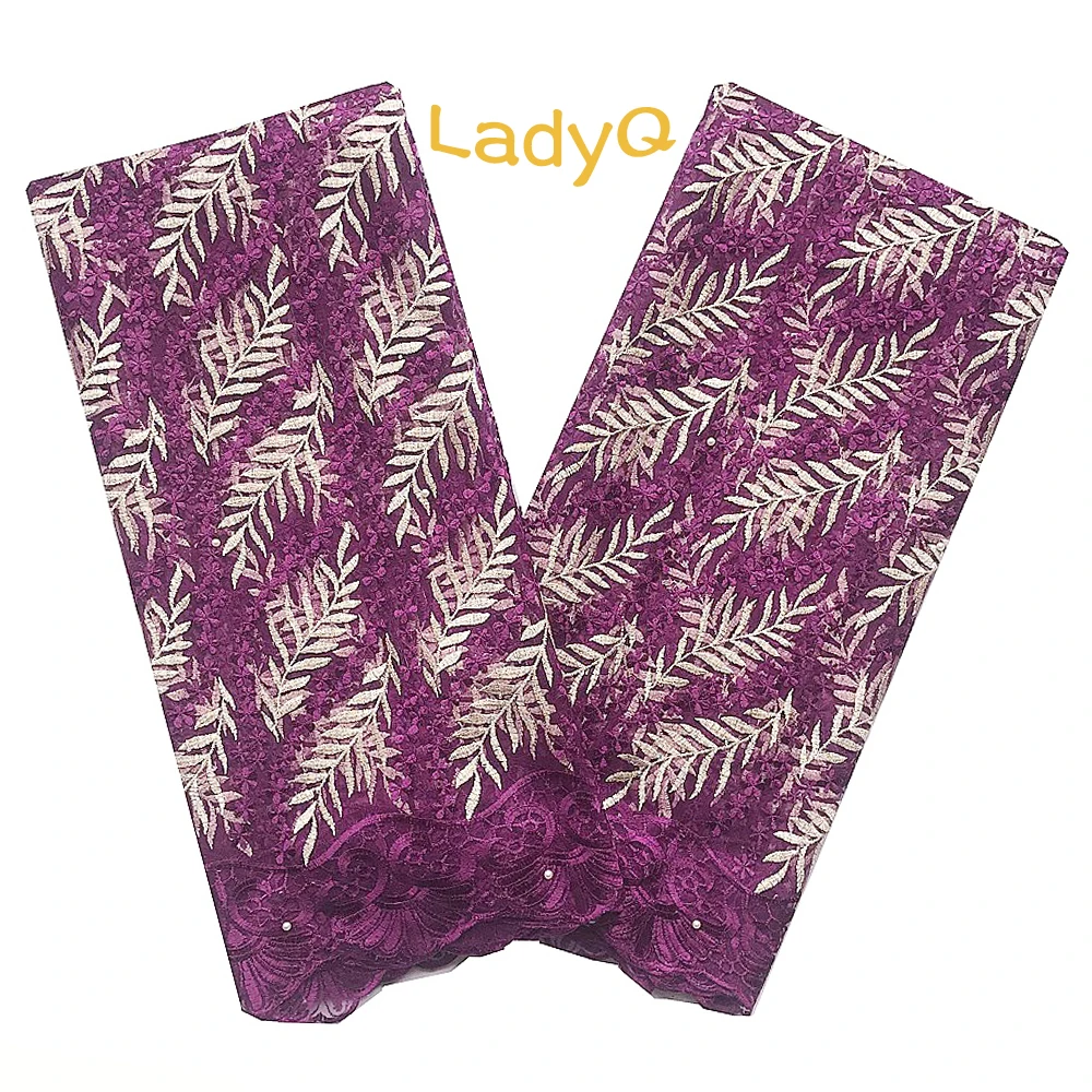 Nigeria Guipure Lace Fabric 2019 High Quality Embroidered Tulle 5 Yards Luxury Metallic Net Royal Blue | Дом и сад