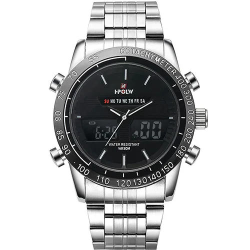 Спортивные мужские наручные часы, светодиодный цифровой кварцевые часы, серебристые модные водонепроницаемые часы, топ класса люкс, Брендовые мужские часы с хронографом - Цвет: Design 8