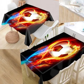

Soccer Ball Custom Table Cloth Oxford Fabric Rectangular Waterproof Oilproof Table Cover Family Party Tablecloth