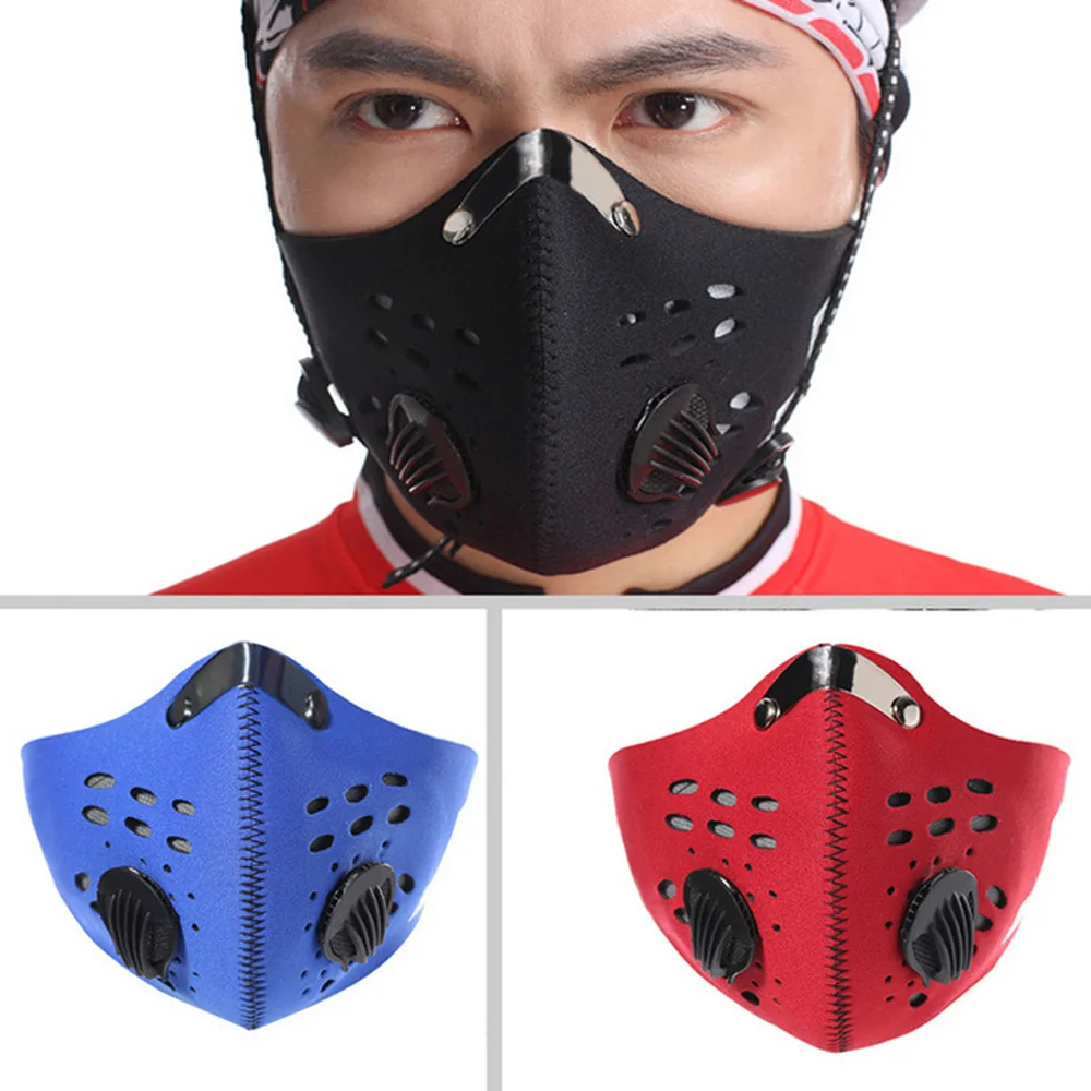 

Cycling Mask With Filter Half Face Carbon Bicycle Bike Training Mask Mascarilla Polvo Mascaras Ciclismo Trenirovochnaya