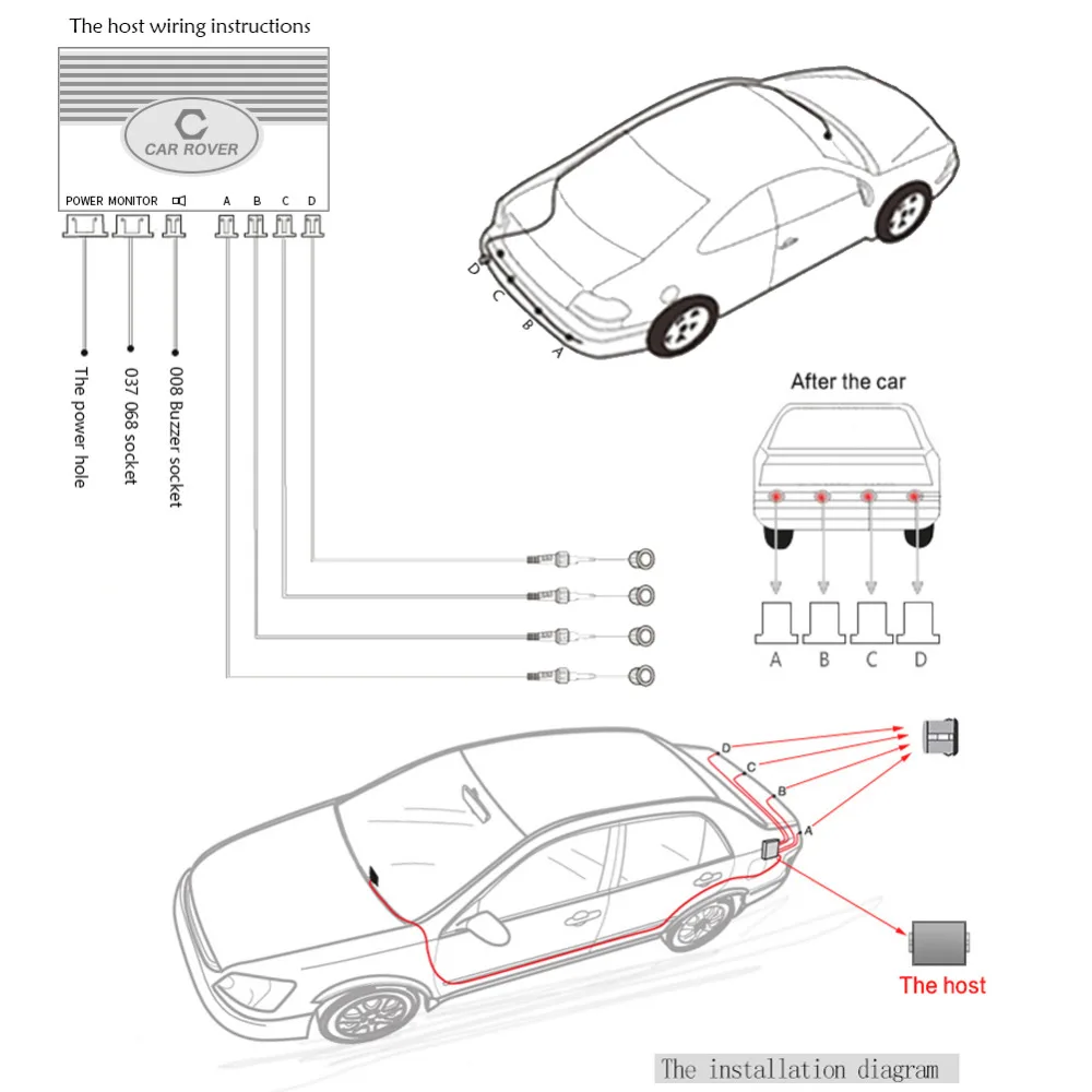 Автомобильный Ровер датчик парковки комплект Детектор парковки реверсивный радар зуммер с 4 датчиком s черный серебристый серый белый