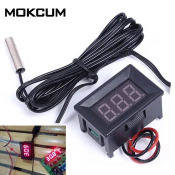 

Red Mini Electronic Thermometer Temperature Meter Detector Red LED Digital Display NTC Metal Waterproof Sensor DC4-28V 0.36 Inch