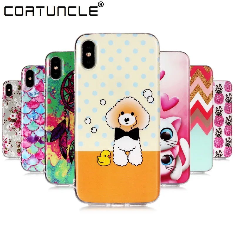 

Soft TPU Case on sFor Fundas iPhone XS Max Case For Coque iphone 6 6S 7 8 Plus 5 5S SE X XS XR Cover Silicone Painted Phone Case