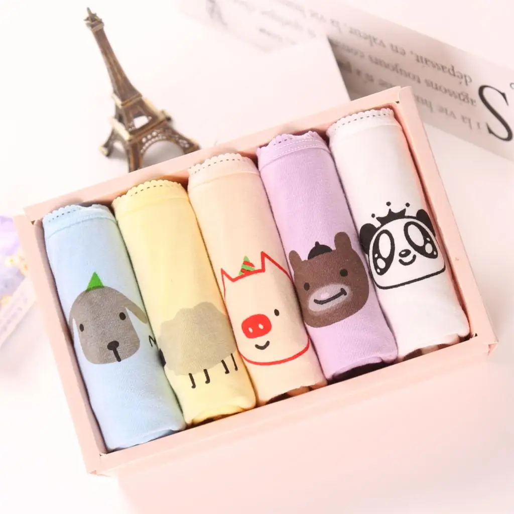Gift box hot style Cotton low rise cute cartoon underwear English