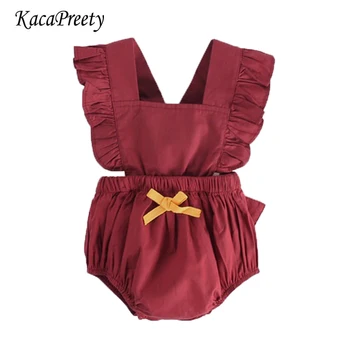 

Newborn baby clothes summer cute ruffles lace romper baby girls cotton jumpsuit infant kids overalls children outfits