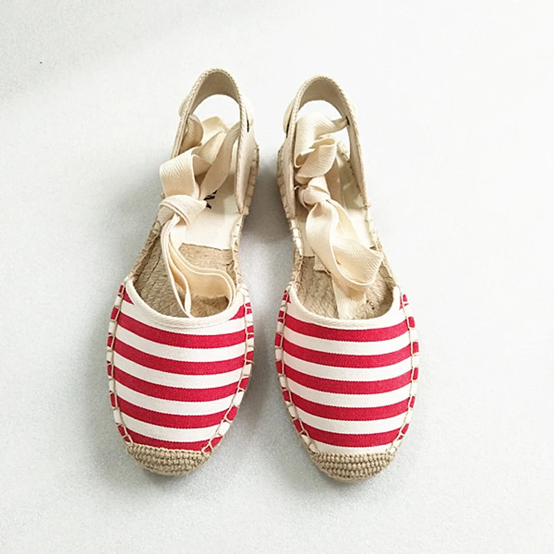 Canvas Summer Women's Espadrille Sandals Flats Ankle Strap Hemp Bottom Fisherman Women Shoes For 2018 SpringAutumn Women Loafer (25)
