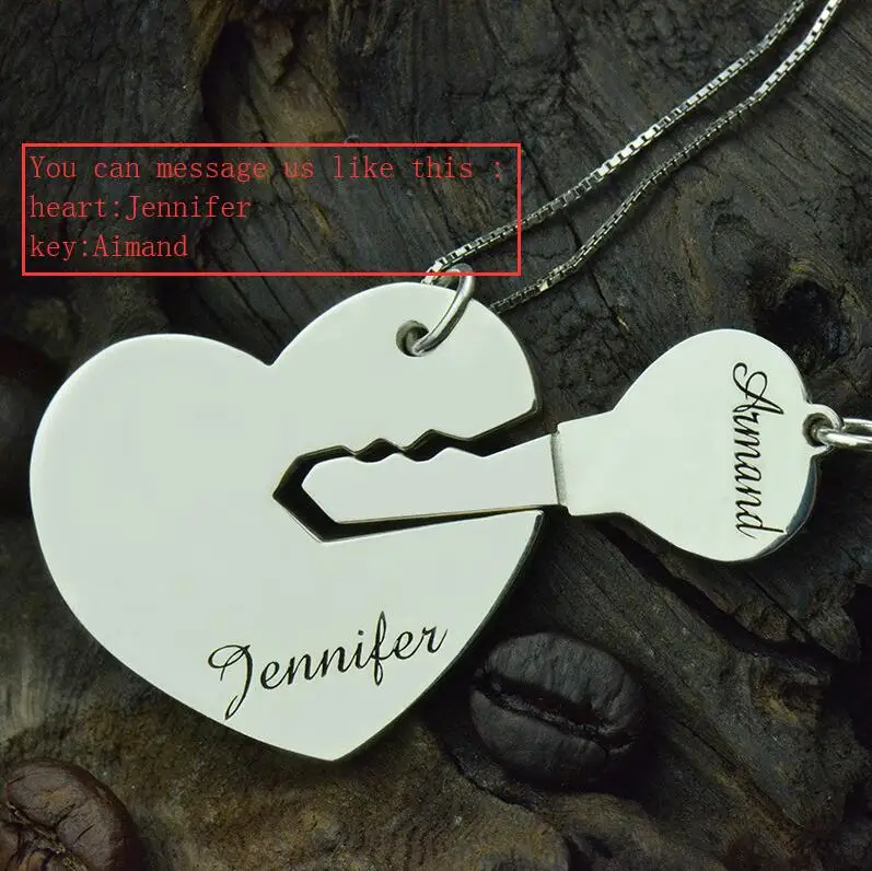 2019-Trendy-Valentine-s-Day-Gift-Couple-Jewelry-Heart-with-Key-Necklaces-Set-Welcome-Dropshipping-YP3217