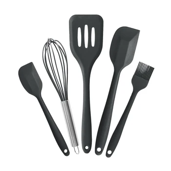 

5 Pcs Baking Cooking Tools Kitchen Utensil Set Silicone Cookware Gadgets Spatula Spoon Non-stick Dinnerware Accessories Supplies