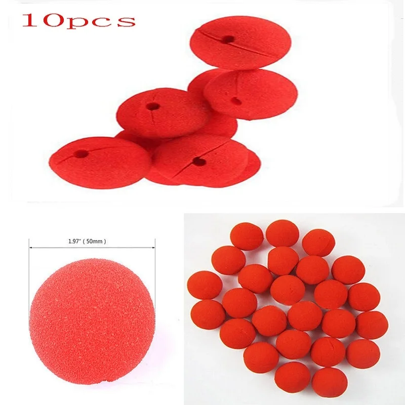 10 pcs Hot sale Adorable Red Ball Foam Circus Clown Nose Comic Party Halloween Costume Magic Dress Accessories Decoration 10 pcs Hot sale Adorable Red Ball Foam Circus Clown Nose Comic Party Halloween Costume Magic Dress Accessories Decoration