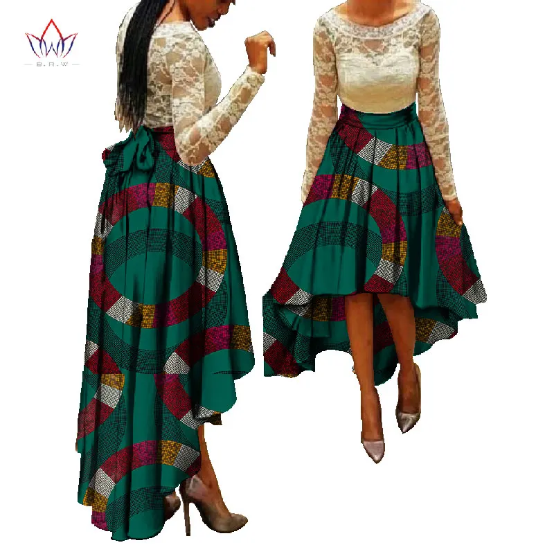 Стиль Африка юбка для Для женщин в африканском стиле фут изготовленный на заказ плиссированная юбка уникальный размера плюс Для женщин в африканском стиле Костюмы WY540 - Цвет: 4