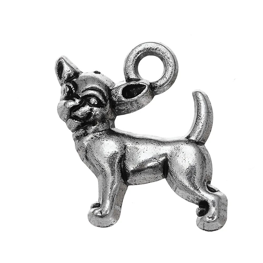

10pcs Charms Chihuahua Dog 17x16.7mm Antique Silver Pendant Chihuahua Dog Charms For Jewelry Making Jewelry Findings