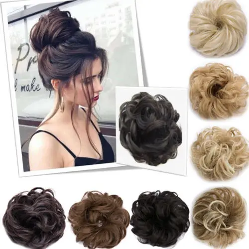 Curly Messy Bun Hair Piece Scrunchie Updo Cover Hair Extensions