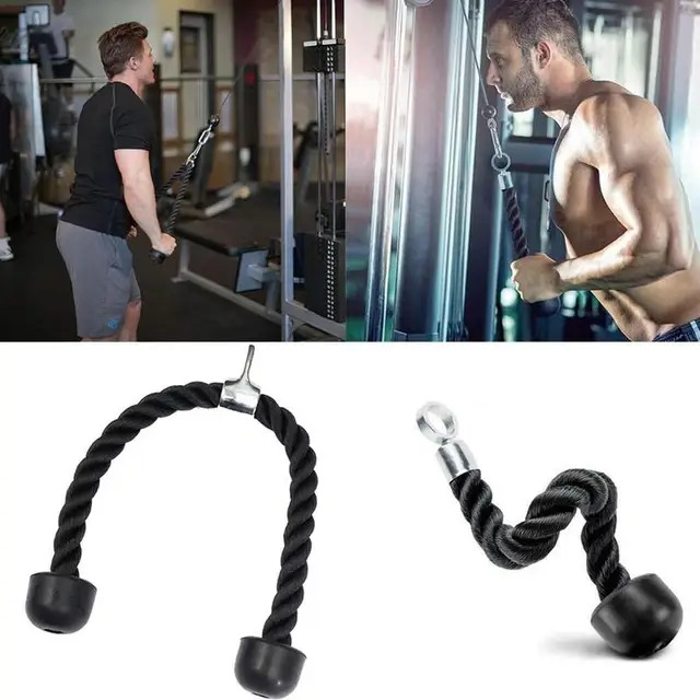 US $14.62 Triceps Rope Abdominal Crunches Cable Pull Down Laterals Biceps Muscle Training Fitness Body Buildi