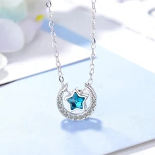 Pentagram Blue Moon Pendant Necklaces Five-Pointed Star Necklace pendant Blue Moon Symbol Jewelry Moon dome necklace Pentagram Blue Moon Pendant Necklaces Five-Pointed Star Necklace pendant Blue Moon Symbol Jewelry Moon dome necklace