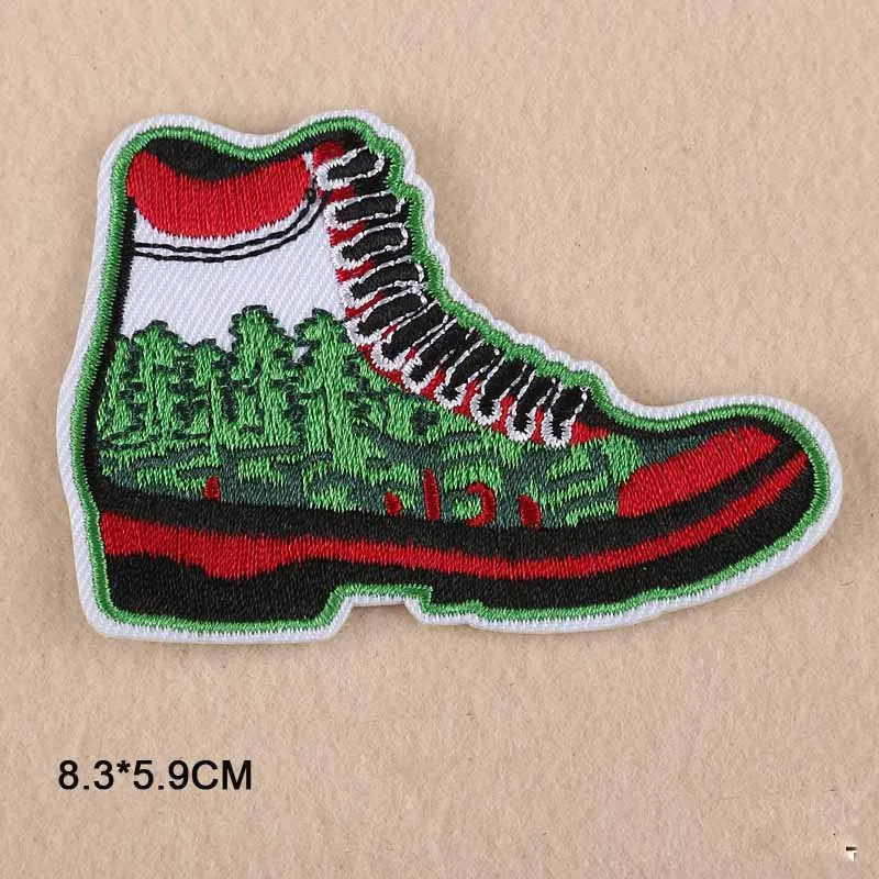 

Shoe Outdoor Theme Iron On Patches Embroidered Clothes Patch For Clothing Clothes Stickers Garment Apparel Accessories
