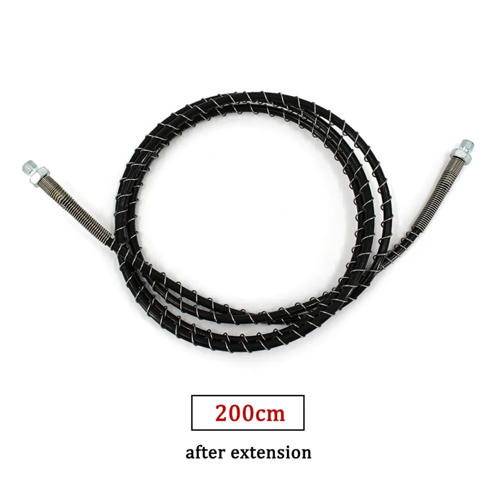 

200cm Long M10x1 Male Thread High Pressure Hose with Spring Wrapped PCP Airforce Pneumatics Air Refilling Pump Nylon Black Hose