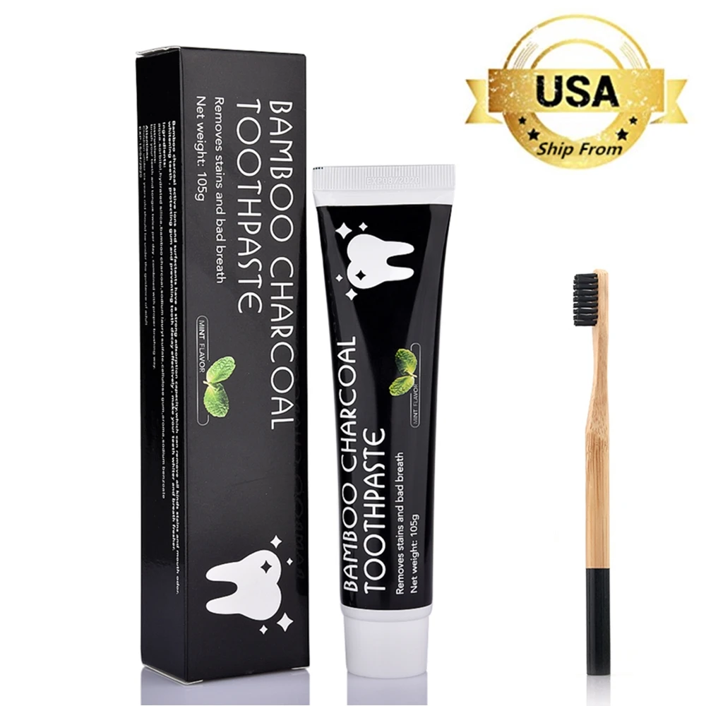 Bamboo Charcoal Toothpaste Teeth Whitening Oral Care Set Dental Teeth Charcoal Whitening FDA CE Approved Ship from USA (1)