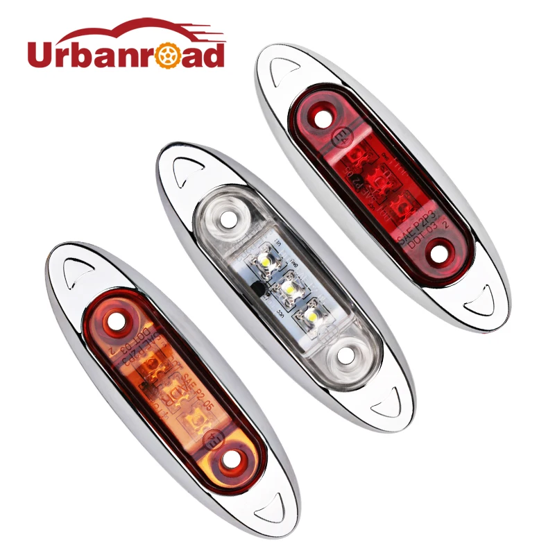 Urbanroad 10 шт. янтарные светодиодные фонари 12 в 24 В боковые габаритные для грузовиков