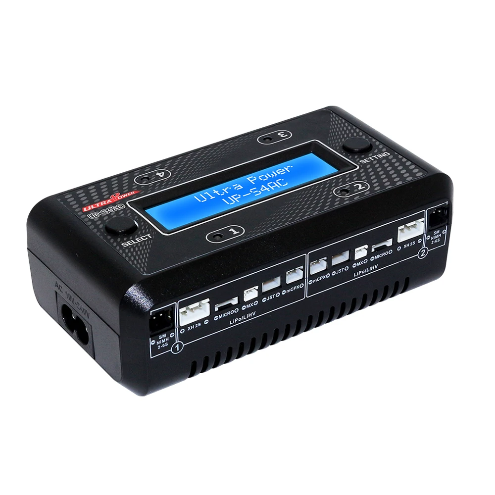 

Upgrade Version UP-S4AC AC/DC Battery Charger for 1-2S Lipo/LiHV 2-6S NiMH/NiCd Battery with SM XH Micro MX JST mCPX Port
