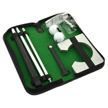 Portable Right Hand Golf Putter Kit Mini Indoor Golf Putting Practice Training Clubs Putter Kit With Goal Rack Balls & Bag