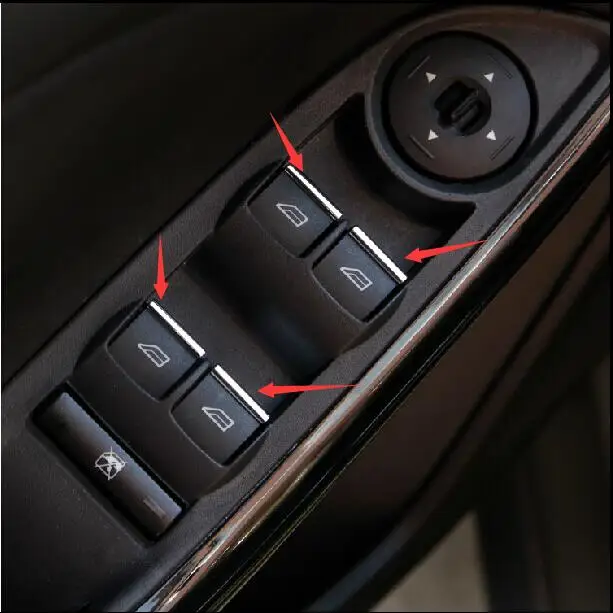 

ABS chrome trim for fiesta accessories 4pcs/set For Ford New Fiesta Ecosport Focus MK2 MK3 Windows lift switch button sticker