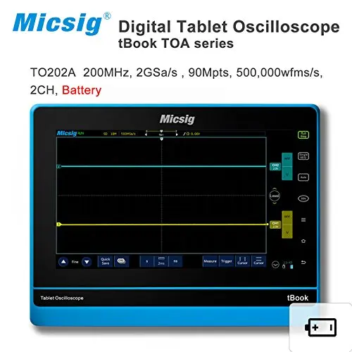 

Micsig scopemeter oscilloscope Automotive 200MHz digital Tablet oscilloscope touchscreen oscilloscope portable 2 channels TO202A