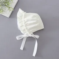 New baby hat Handmade flower with pearl infant cap princess Newborn Prop for Party and Baptism Accessories 0-12M