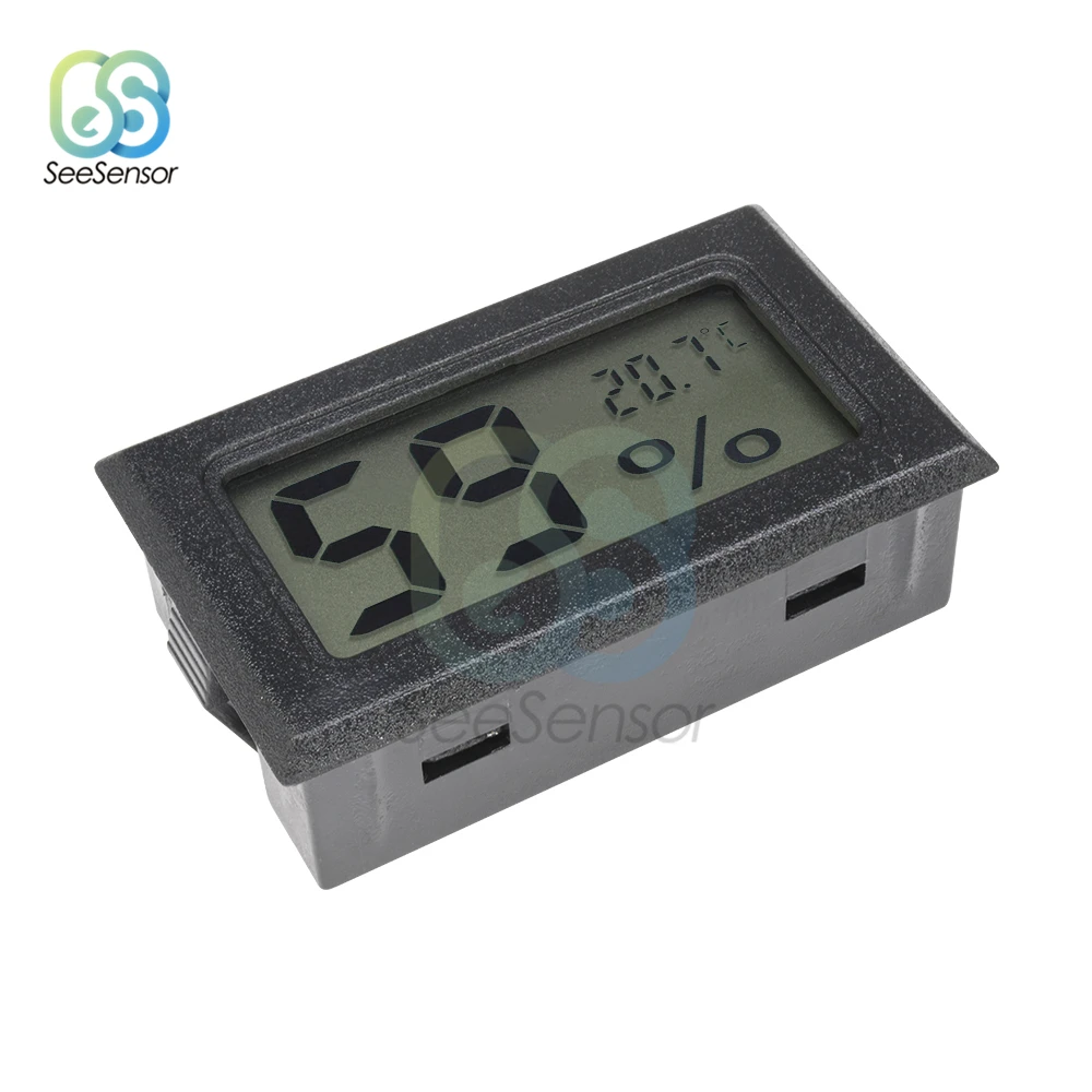 

Mini Digital LCD Temperature Humidity Sensor Gauge Instruments Indoor Room Humidity Meter Thermometer Hygrometer Black