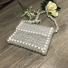 Новая сумка с жемчугом, украшенная бусинами, сумка-тоут, Женская Дамская сумочка для вечеринок летние пляжные сумки, роскошные брендовые белые женские модные